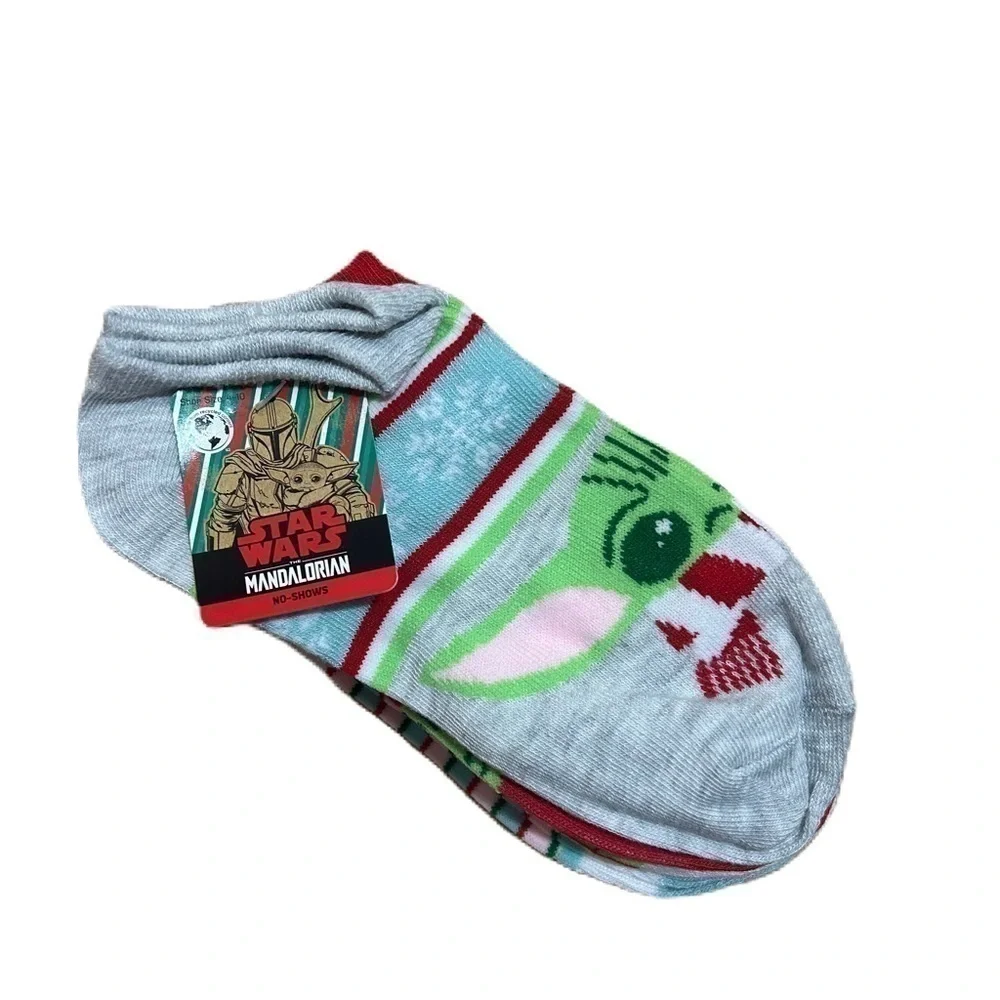 Star Wars Christmas Socks NEW 6 Pack Women’s Sz 4-10 Gray Green Disney